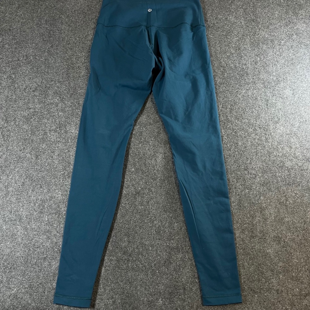 Lululemon Wunder Under High Rise Leggings Teal Dark Green Size 8 Activewear